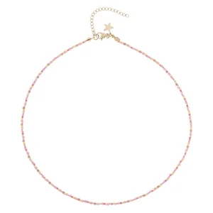 DARK Glass Bead Necklace 2mm Rose Mix v:2677755 DARK Glass Bead Necklace 2mm Rose Mix v:2677755