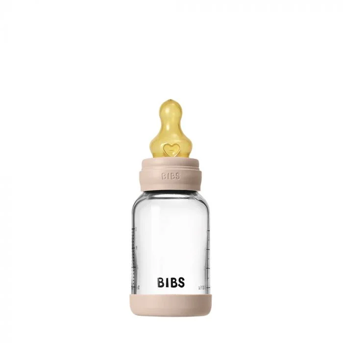 BIBS Glass Baby Bottle Round Latex Slow Flow Blush 120 ml v:9653142