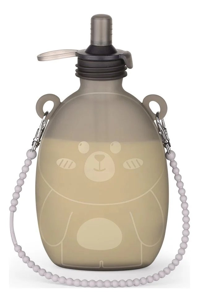 Haakaa Happii Bear Silicone Goody Pouch With Strap – Grey – 1 stk. v:6003947