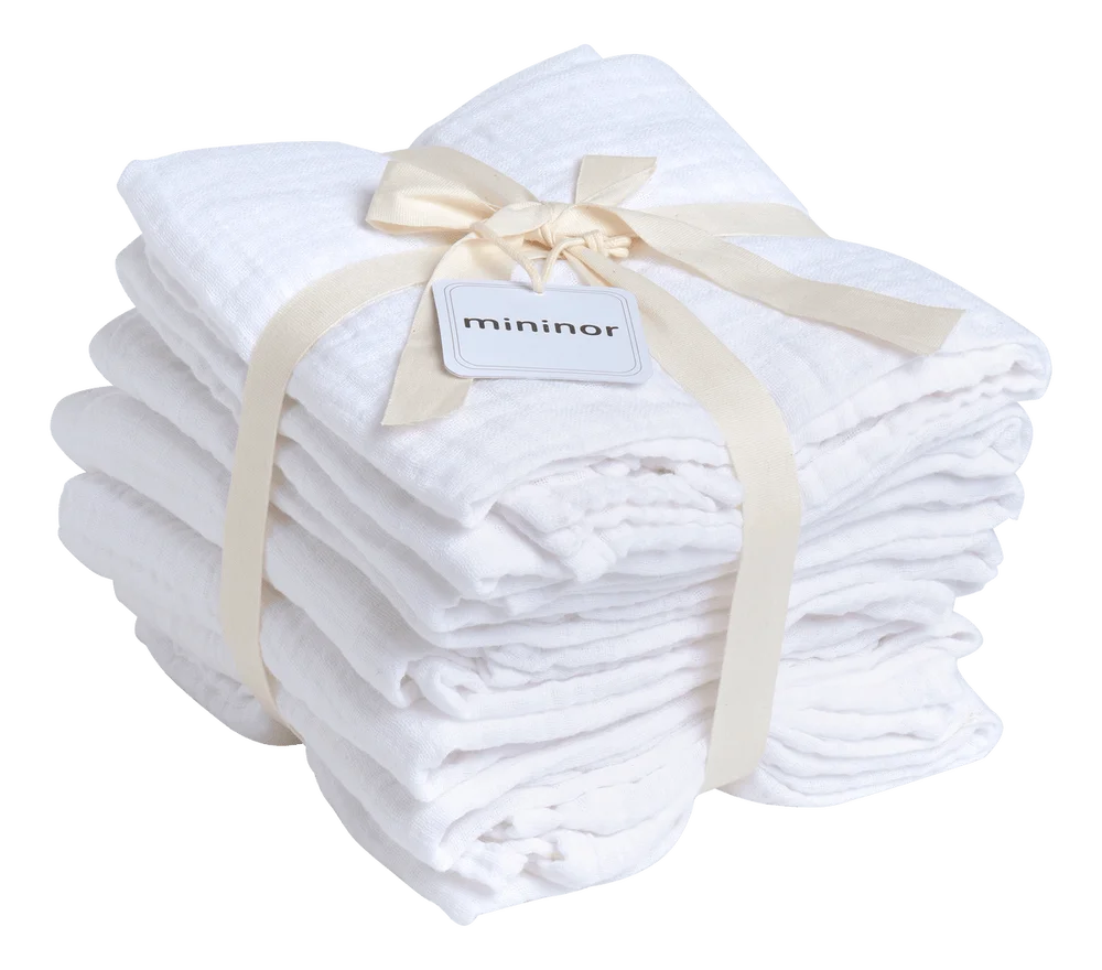 Mininor Stoffbleie hvit – 70×70 – forvasket – 8 stk. v:1994889 Mininor Stoffbleie hvit – 70×70 – forvasket – 8 stk. v:1994889