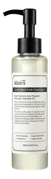 Klairs Gentle Black Fresh Cleansing Oil – 150 ml. v:8472680 Klairs Gentle Black Fresh Cleansing Oil – 150 ml. v:8472680