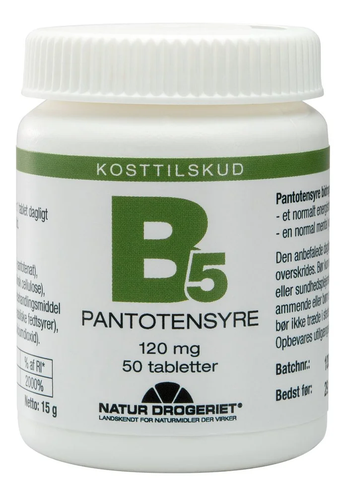 Natur-Drogeriet Pantotensyre 120 mg – 50 tabl. v:6150008 Natur-Drogeriet Pantotensyre 120 mg – 50 tabl. v:6150008