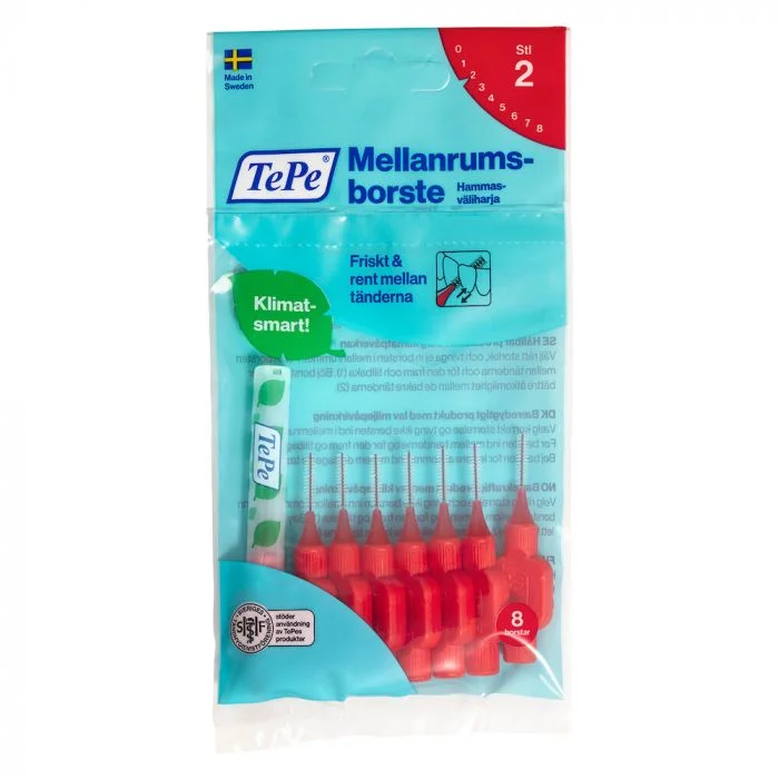 TePe mellomromsbørste 0,5 mm rød 8 stk v:9589762 TePe mellomromsbørste 0,5 mm rød 8 stk v:9589762