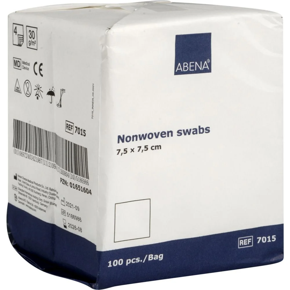 Abena Nonwoven kompress 7,5×7,5 cm – 100 stk. v:3688037 Abena Nonwoven kompress 7,5×7,5 cm – 100 stk. v:3688037