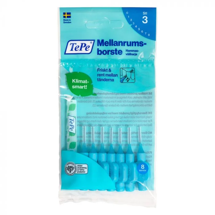 TePe mellomromsbørste 0,6 mm blå 8 stk v:7490972 TePe mellomromsbørste 0,6 mm blå 8 stk v:7490972