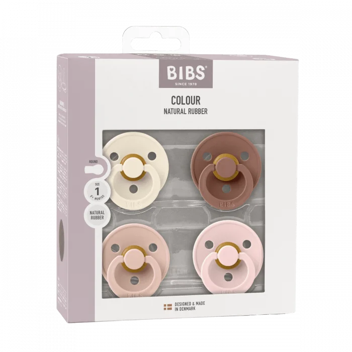 BIBS smokk Colour lateks Size 1 Ivory/Blush/Woodchuck/Blossom 4 stk v:4092427