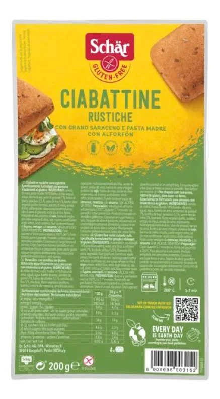 Schär Ciabatta Rustica 4 stk. – 200 g. v:9569474 Schär Ciabatta Rustica 4 stk. – 200 g. v:9569474