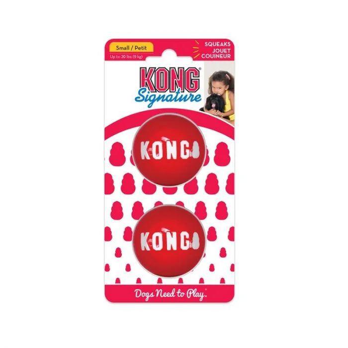 KONG Signature Balls 2 pk Hundeleke Rød S v:5279189 KONG Signature Balls 2 pk Hundeleke Rød S v:5279189