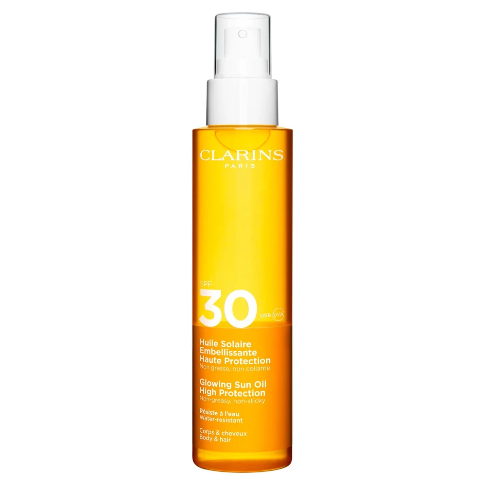 Glowing Sun Oil High Protection SPF30 Body & Hair 150 ml – Clarins v:2177217 Glowing Sun Oil High Protection SPF30 Body & Hair 150 ml – Clarins v:2177217