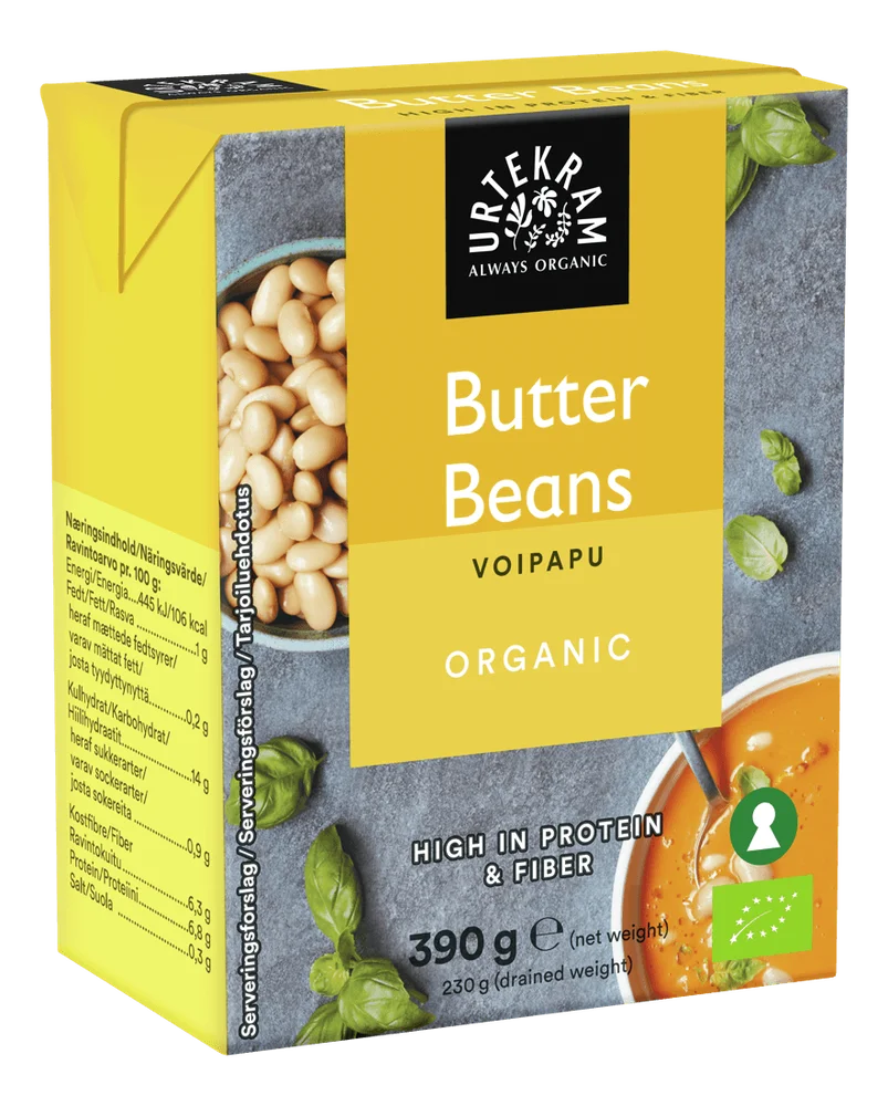 Urtekram Food Butter Beans Tetra Ø – 390 g. v:2294474 Urtekram Food Butter Beans Tetra Ø – 390 g. v:2294474