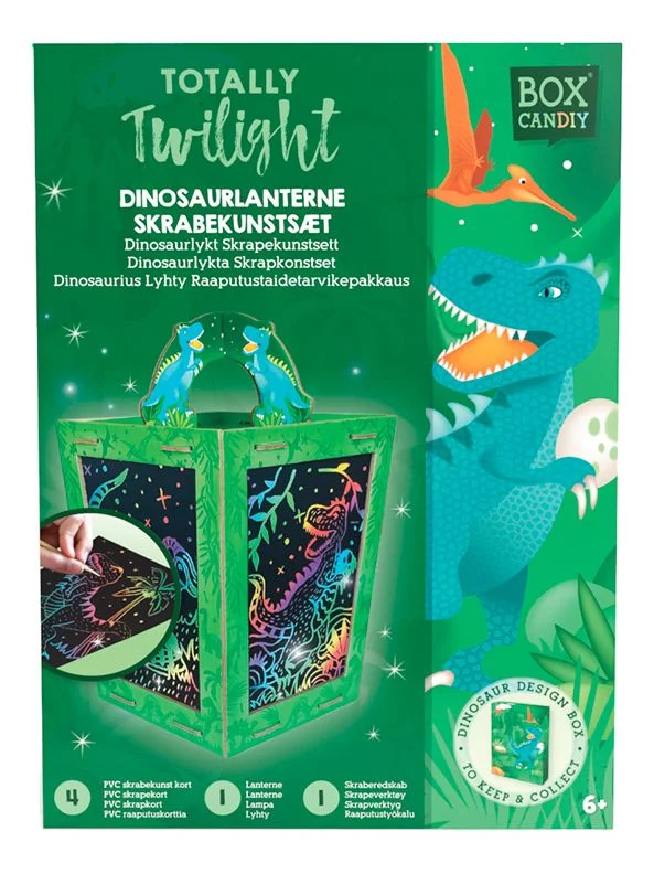 BOX CANDIY Scratch Art Lantern – Totally Twilight Dinosaur – 1 stk v:2316670