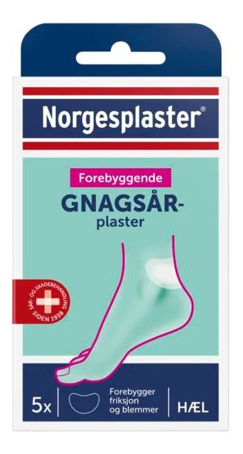 Norgesplaster Forebyggende Gnagsårplaster, Hæl – 5 stk. v:1808850 Norgesplaster Forebyggende Gnagsårplaster, Hæl – 5 stk. v:1808850