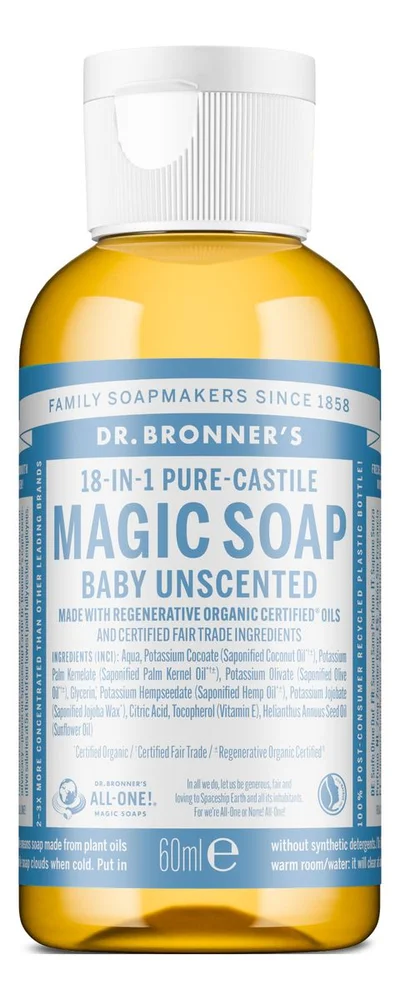 Dr. Bronner’s Magic Soap Baby Unscented – 60 ml. v:1436788