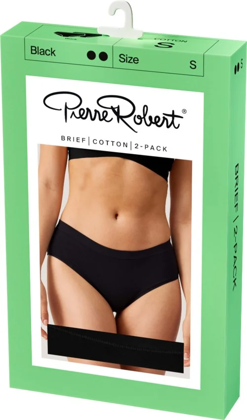 Pierre Robert Brief Cotton X2 Women Black L v:1981476
