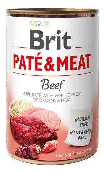 Brit Pate & Meat våtfôr med storfekjøtt – 400 g. v:8893219