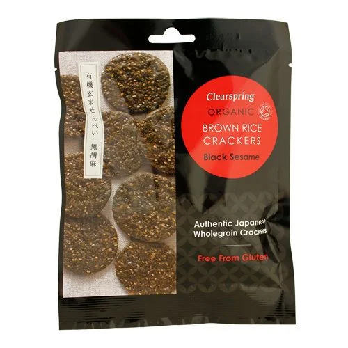 Clearspring Organic Brown Rice Crackers, black sesame Ø – 40 g v:7552859
