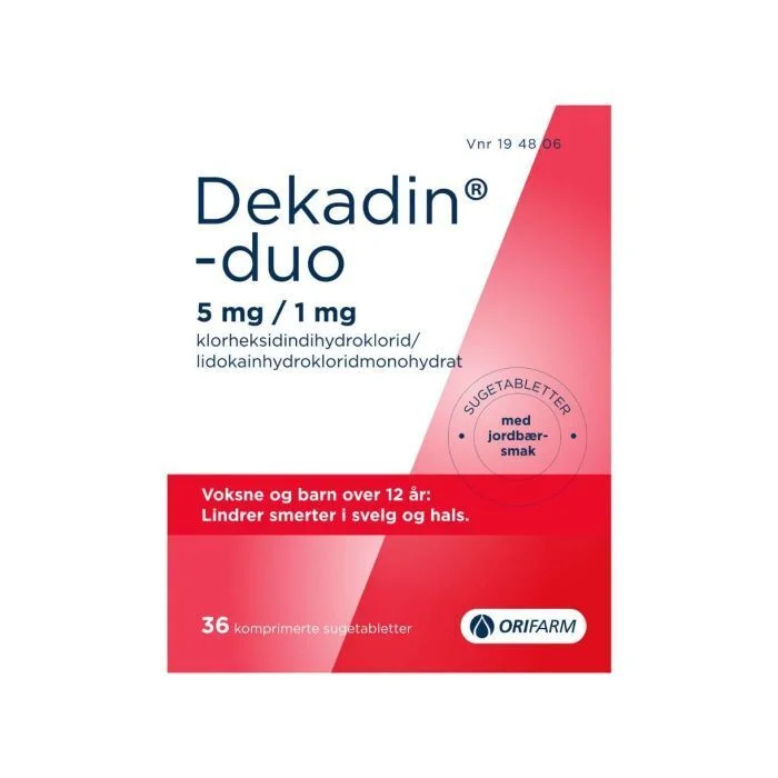 Dekadin-Duo sugetabletter 5/1mg Jordbær – 36 stk v:8603578 Dekadin-Duo sugetabletter 5/1mg Jordbær – 36 stk v:8603578