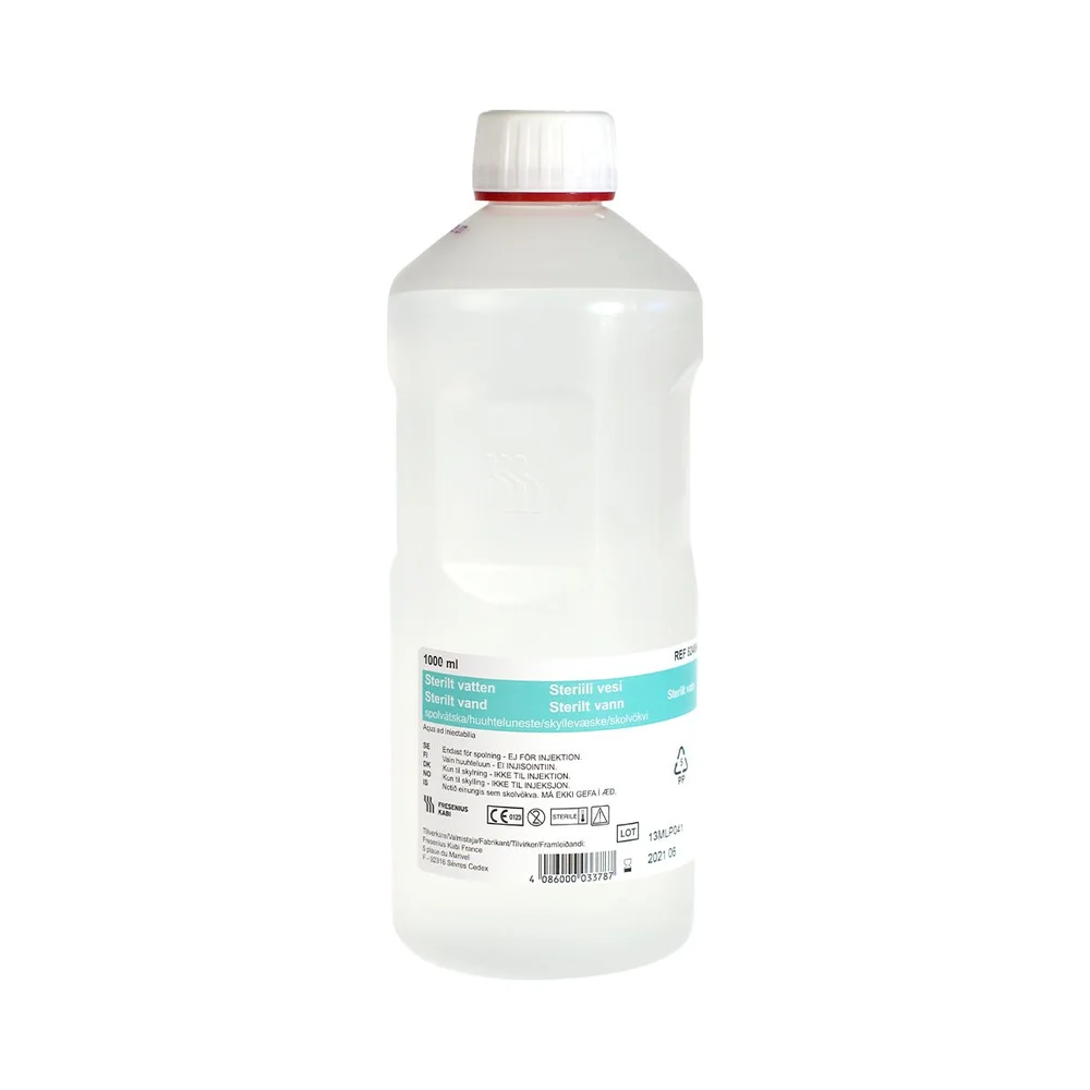 Sterilt vann skylleløsning – 1000 ml v:3168353