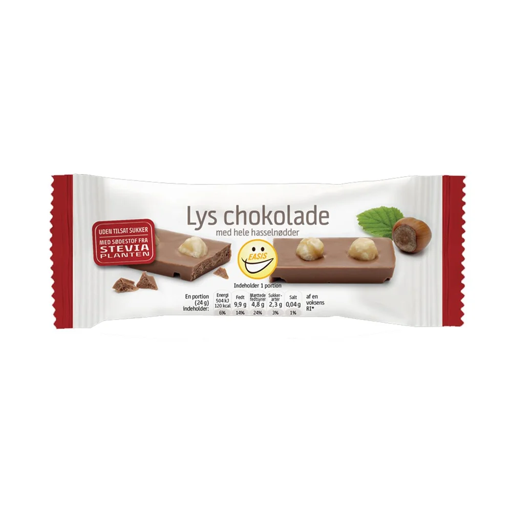 EASIS Lys Sjokoladebar m. nøtter – 24 g v:2579913