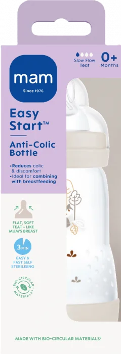 MAM Easy Start Anti-Colic tåteflaske neutral 0+ 260 ml v:9148600 MAM Easy Start Anti-Colic tåteflaske neutral 0+ 260 ml v:9148600