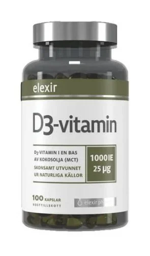 Elexir Pharma D3 Vitamin 1000 IE kapsler 100 stk v:9401805 Elexir Pharma D3 Vitamin 1000 IE kapsler 100 stk v:9401805