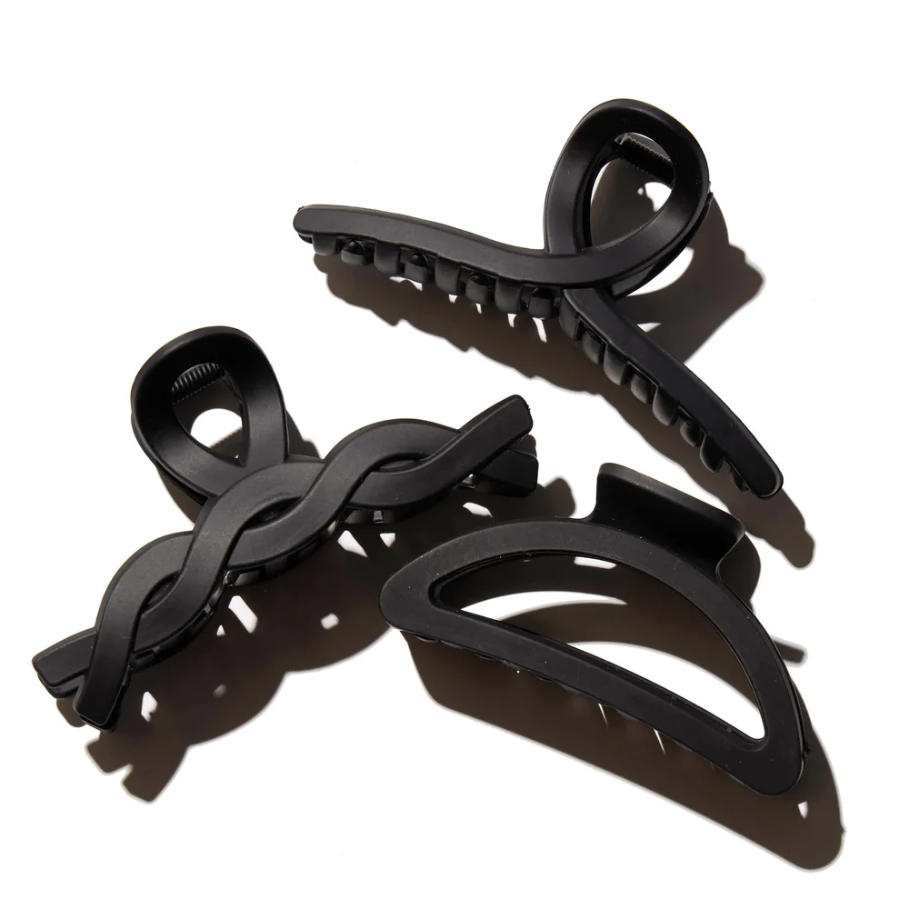 Medium Elegant Claw Hair Clips 3 Pack Black – Hairlust v:5547728