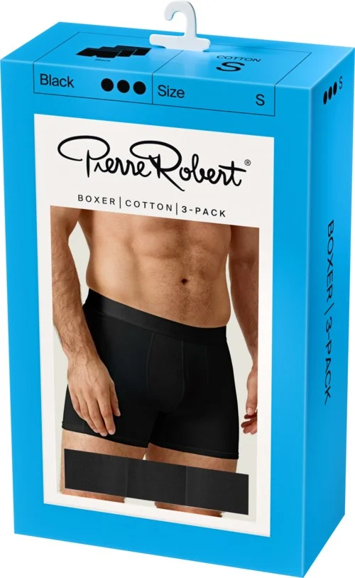 Pierre Robert Cotton Boxer Men X3 Black M v:5409637