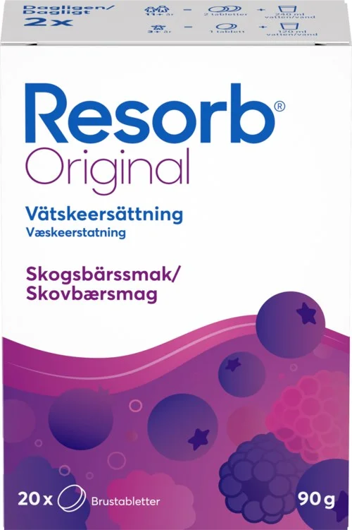 Resorb Original Skogsbärssmak 20 g v:4481327 Resorb Original Skogsbärssmak 20 g v:4481327