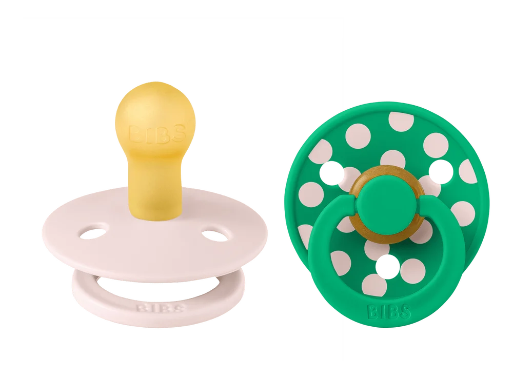 BIBS Pacifier Studio Colour Latex Polka Str. 1 Petal/Cactus – 2 stk. v:7341292
