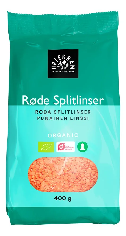 Urtekram Food Røde Splitlinser Ø – 400 g. v:6142089 Urtekram Food Røde Splitlinser Ø – 400 g. v:6142089