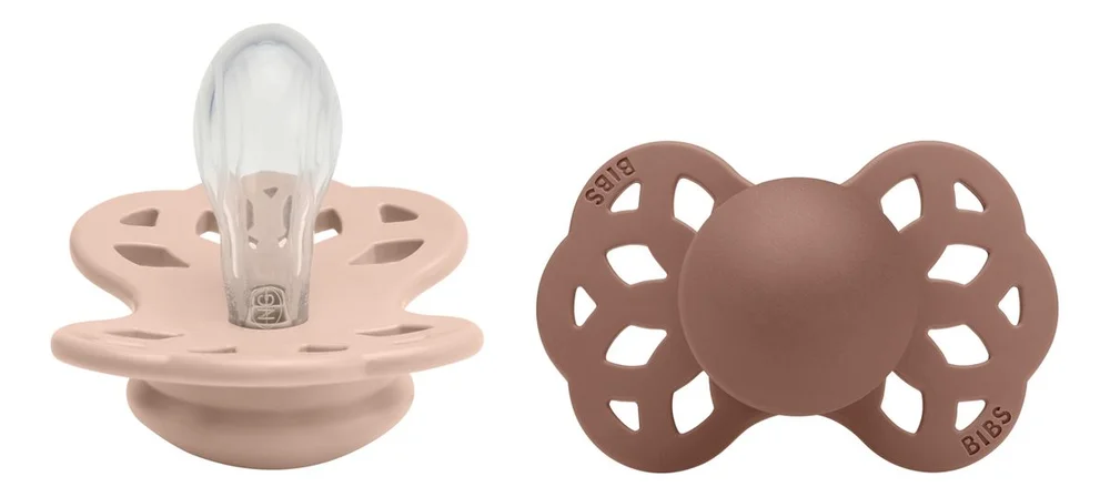 BIBS Infinity Silicone Symmetrisk Blush/Woodchuck 2 pakk - Flere størrelser v:6999642
