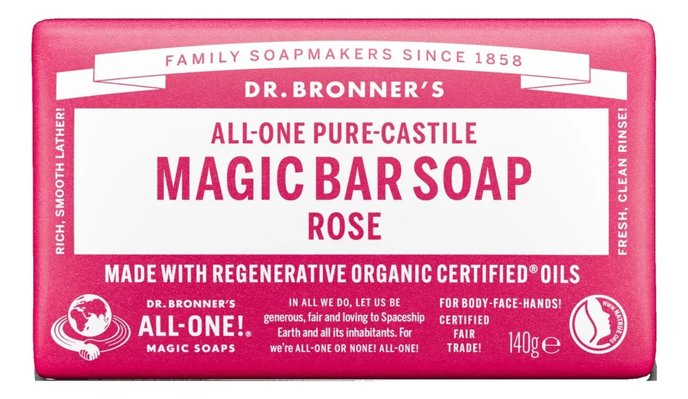 Dr. Bronner’s Magic Bar Soap Rose – 140 g. v:8853468