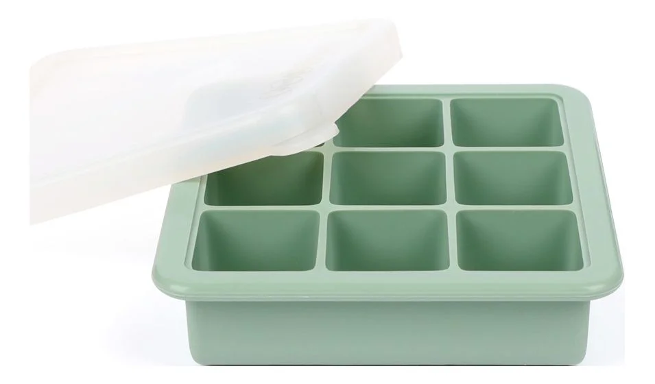 Haakaa Silicone Freezer Tray with Lid – 9 Compartments – Pea Green – 1 stk. v:2663134