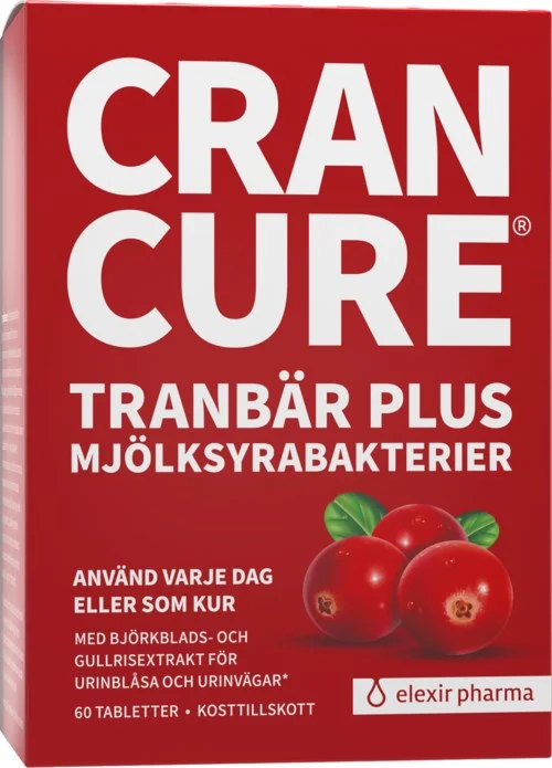 Elexir Pharma Cran Cure Tranbär Plus Mjölksyrabakterier 60 stk v:1818244 Elexir Pharma Cran Cure Tranbär Plus Mjölksyrabakterier 60 stk v:1818244