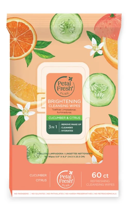 Petal Fresh Pure Brightening Cucumber & Citrus Cleansing Wipes v:3890872 Petal Fresh Pure Brightening Cucumber & Citrus Cleansing Wipes v:3890872
