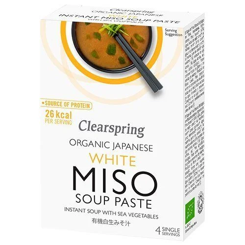 Clearspring Miso Soup Paste hvit m. tang 4×15 g Ø – 60 g v:6782825 Clearspring Miso Soup Paste hvit m. tang 4×15 g Ø – 60 g v:6782825