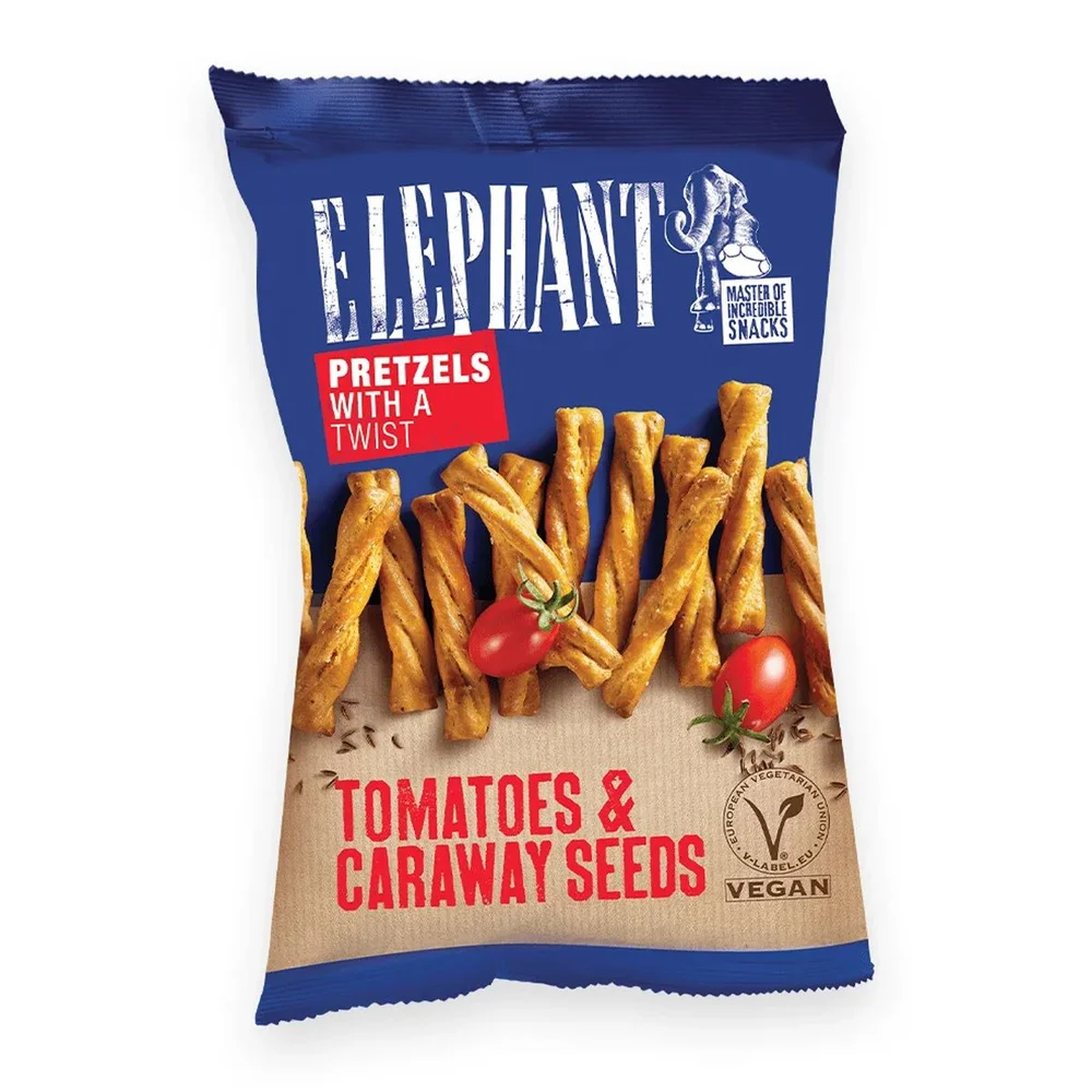 Elephant Pretzels Twisted Tomatoes & Carraway – 80 g v:5832330 Elephant Pretzels Twisted Tomatoes & Carraway – 80 g v:5832330