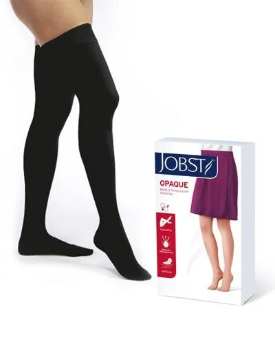 Jobst Opaque K1 Lår kompresjonsstrømpe sort L 1 par v:4257401