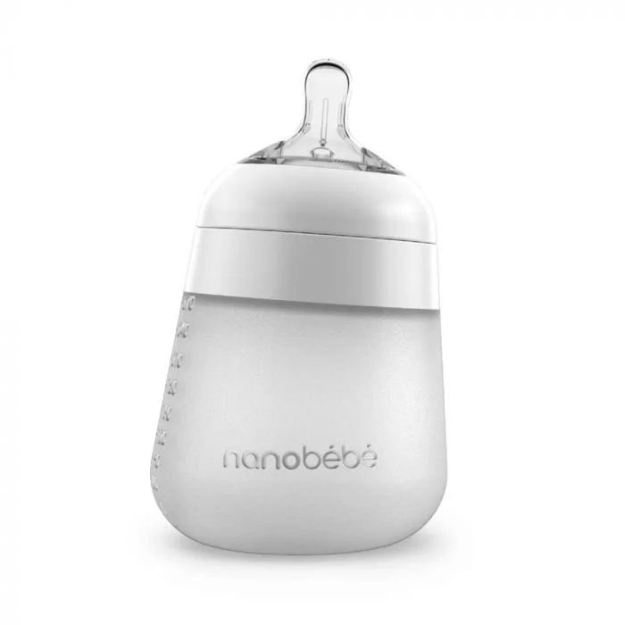 Nanobébé Flexy silikon tåteflaske myk hvit 270 ml 1 stk v:7307372