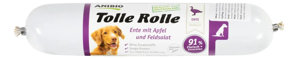Anibio Tolle Rolle And, pølse for oppskjæring, 91% kjøtt – 400g. v:1134092