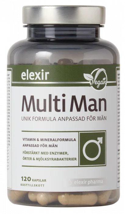 Elexir Pharma Multi Man 120 kapsler | multivitamin for menn v:4321709
