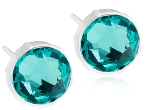 Blomdahl Earrings Nickel Free Plastic 6 mm Turquoise v:1115653