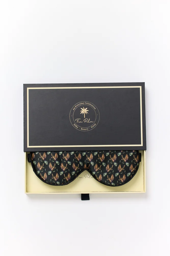 Sleeping Mask 100% Mulberry Silk Black Hummingbird – Fan Palm v:3124817 Sleeping Mask 100% Mulberry Silk Black Hummingbird – Fan Palm v:3124817