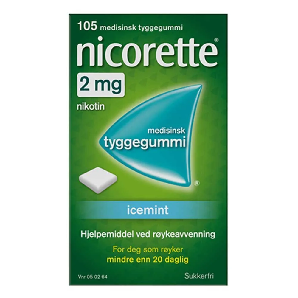 Nicorette tyggegummi 2mg icemint – 105 stk v:4190461