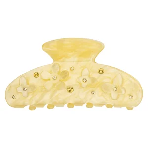 DARK Flower & Butterfly Hair Claw Pale Yellow v:8451228 DARK Flower & Butterfly Hair Claw Pale Yellow v:8451228