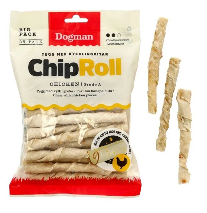 Dogman Chicken Chip Roll 25p S 12,5cm v:2772544 Dogman Chicken Chip Roll 25p S 12,5cm v:2772544