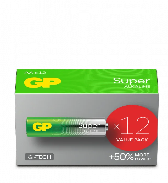 GP Super Alkaline AA-batteri 15A/LR6 12-pk v:6955814 GP Super Alkaline AA-batteri 15A/LR6 12-pk v:6955814