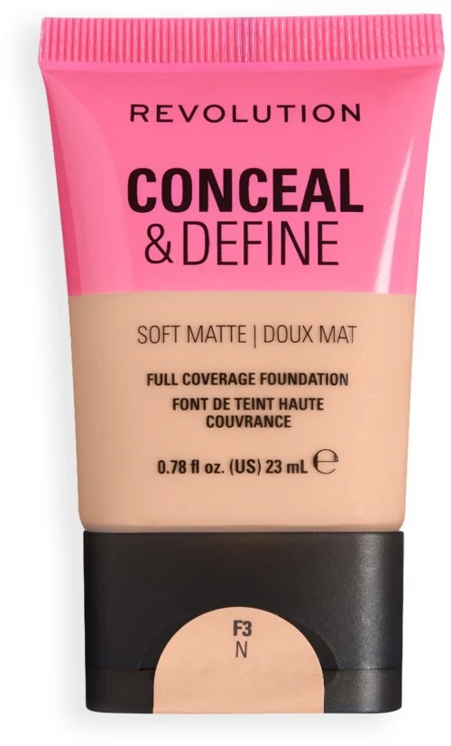 Revolution Beauty London Conceal and Define Soft Matte Tube Foundation F3N v:2705786 Revolution Beauty London Conceal and Define Soft Matte Tube Foundation F3N v:2705786