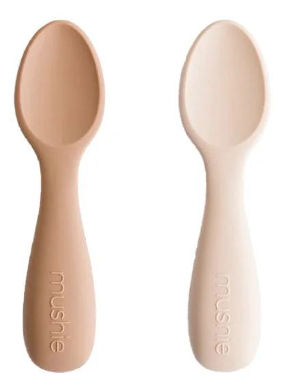 Mushie Toddler Starter Spoons Silicone - Natural/Shifting Sand - 2 stk. v:4498031