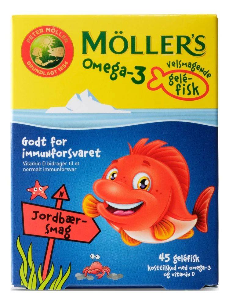 Møllers Omega-3 Geléfisk Jordbær – 45 stk. v:7706199 Møllers Omega-3 Geléfisk Jordbær – 45 stk. v:7706199